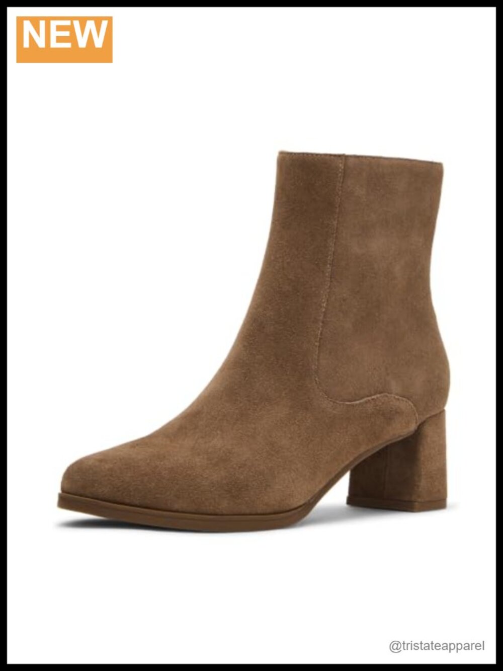 Blondo Women's Hylia Suede Ankle Bootie Block Heel Zip